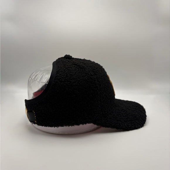 NEW Sherpa NY Rhinestone (Gold) Logo ponytail baseball cap with Red satin lining - Picture 4 of 9